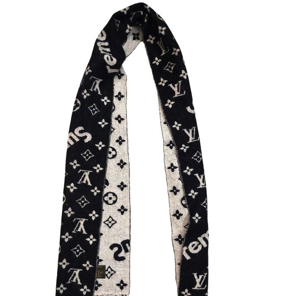 Louis Vuitton Other - Louis Vuitton LV Supreme Black & White Monogram Cashmere Scarf